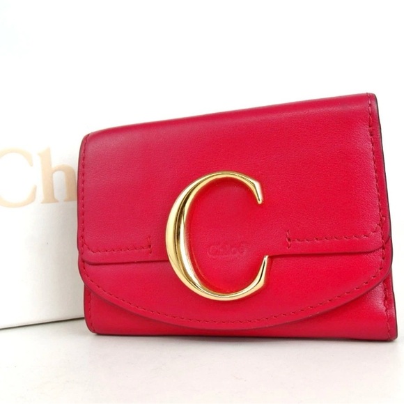 Chloe Handbags - Chloe C Mini Trifold Wallet leather - vintage